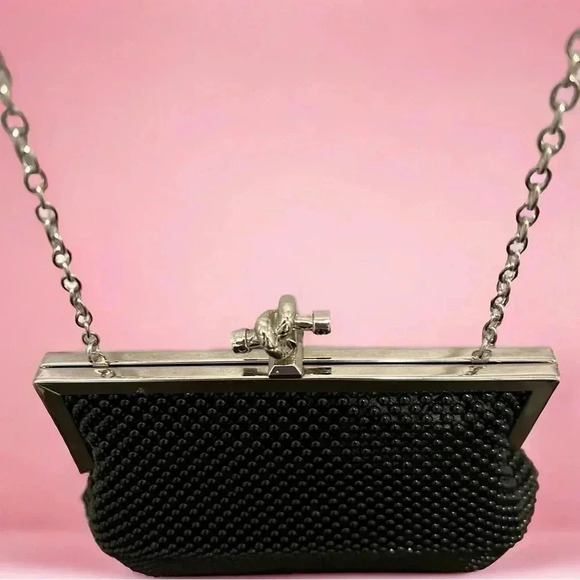 Jessica McClintock Black Beaded Shoulder/Crossbody or Clutch Purse Never used - Picture 3 of 10